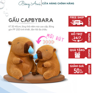 Gấu bông capybara MŨI RÚT, gấu capbybara chảy nước mũi - hàng cao cấp kt 30cm