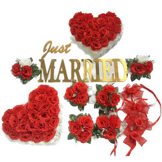 Bộ bông gắn xe hoa, xe cưới, xe rước dâu có nam châm