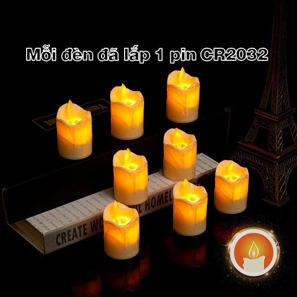 Nến điện tử mini tim lắc pin CR2032 [LẮP SẴN PIN]