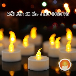 Nến điện tử sáng lâu . Sử dụng 1 viên pin CR 2032 [LẮP SẴN PIN]