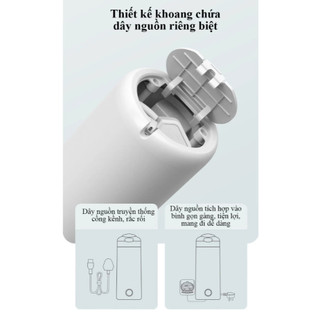 Ấm siêu tốc Mini Tự ngắt khi sôi 420ml, Bình siêu tốc kiêm giữ nhiệt 2-3h, đun sôi, giấu dây tiện lợi, pha sữa, pha trà