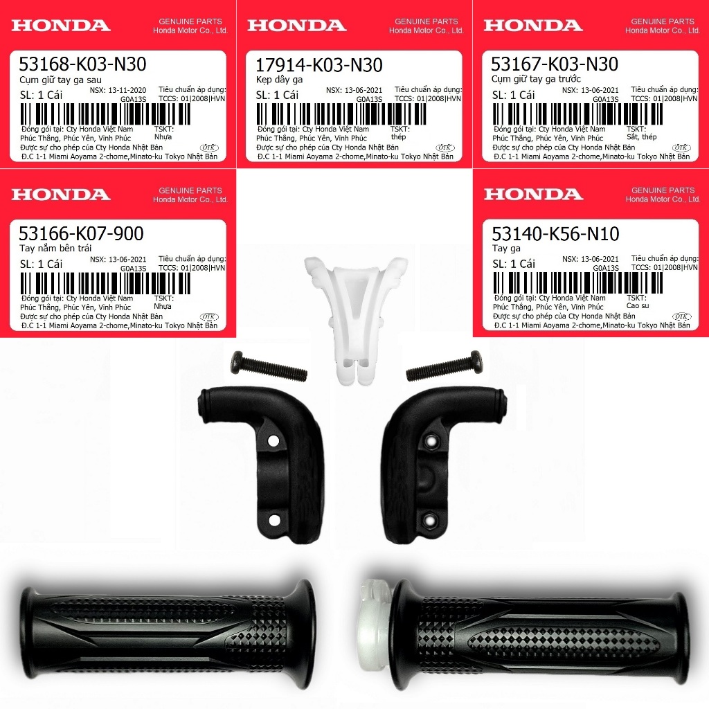 Cùm Ga Bao Tay Zin Winner V1/ X - GTR - Wave RSX (53140K56N10 | 53166K07900 | 53167K03N30 | 53168K03
