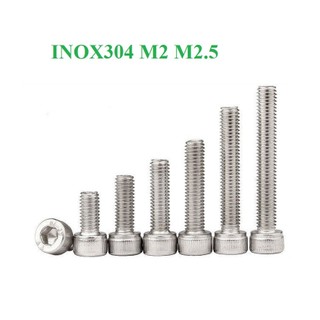 10 cái M2,M2.5 Bulong lục giác chìm đầu trụ inox 304 M2,M2.5 