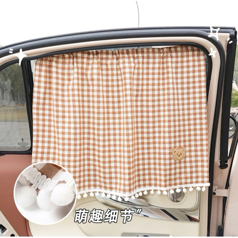 Rèm che nắng oto vải cotton dễ sử dụng