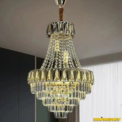 Đèn thả pha lê MONSKY TINDOD D60cm khung tĩnh điện mạ kết hợp pha lê k9 độc đáo - kèm bóng LED E14