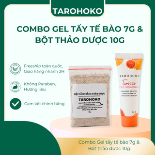  Bột Đậu Đỏ Tarohoko 10g + Tẩy Tế Bào Chết 7 ml - Tắm Trắng Da Dưỡng Ẩm Mờ Thâm Tẩy TBC 
