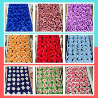   LOẠI 1 ĐỦ MÀU  Hộp 50 Hoa Sáp 3 LỚP Hoa Sáp Thơm Bông Hồng Sáp Như Ảnh - Không Kèm Cành 