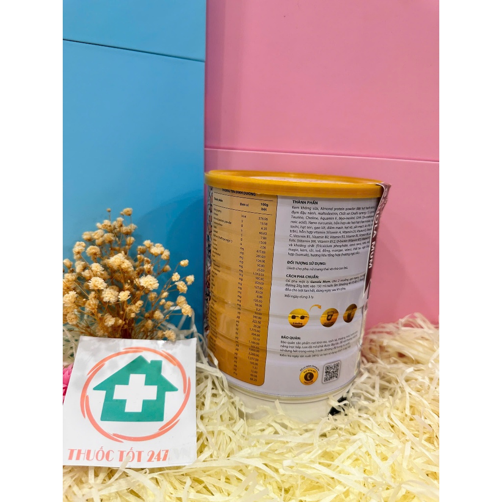 ✅ Sữa hạt bầu Ganola mum lon 650g - Dinh dưỡng đầy đủ thai kì khỏe mạnh