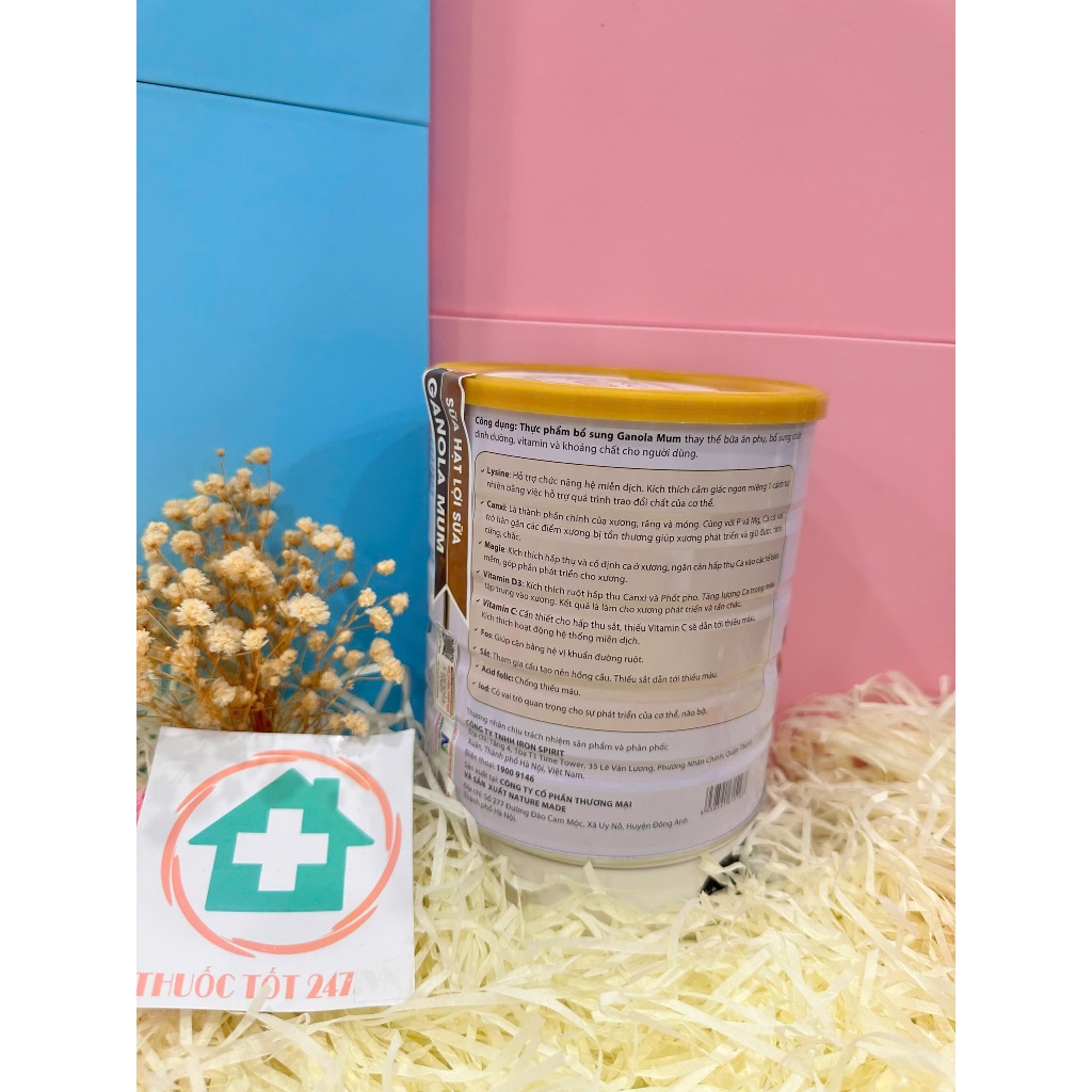 ✅ Sữa hạt bầu Ganola mum lon 650g - Dinh dưỡng đầy đủ thai kì khỏe mạnh