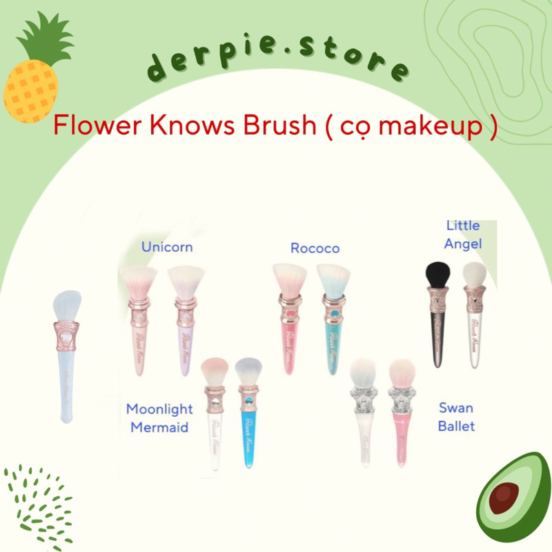  Cọ makeup Flower Knows Fairytales   Swan   Mermaid   Angel   Strawberry - tơ mềm mịn không xơ 