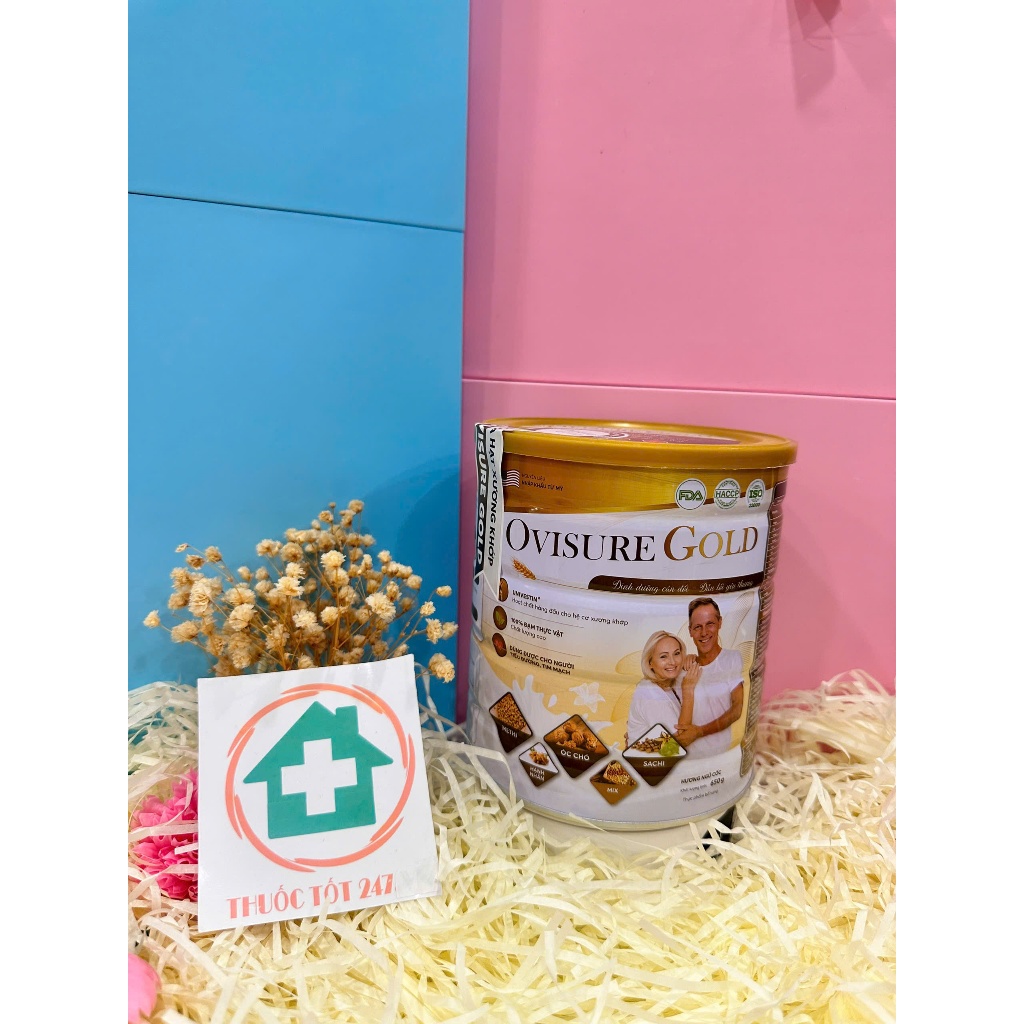 [Mua 3 Lon tặng 1 Lon] Sữa hạt xương khớp Ovisure Gold lon 650g chính hãng, giúp xương chắc khoẻ, dẻo dai