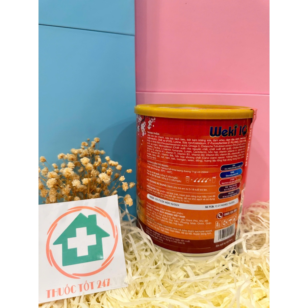 WEKI IQ 650G Sữa Non Phát Triển Trí Não Cho Bé Từ 3 Tuổi Lon 650G, Tăng Tập Trung, Nhanh Nhẹn Hoạt Bát Ở Trẻ