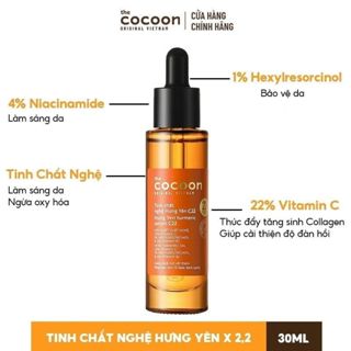 TINH CHẤT NGHỆ Hưng Yên COCOON Vitamin C vit 10% 22% C10 C22 dưỡng sáng trắng mờ thâm chống lão hoá