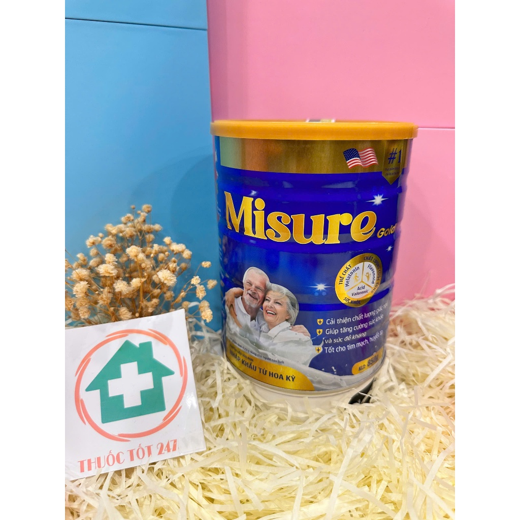 MISURE 850G - Sữa Non Ngủ Ngon MISURE Gold 850G - Hỗ trợ cải thiện giấc ngủ ,bổ sung dinh dưỡng. Công nghệ 100% từ HOA K