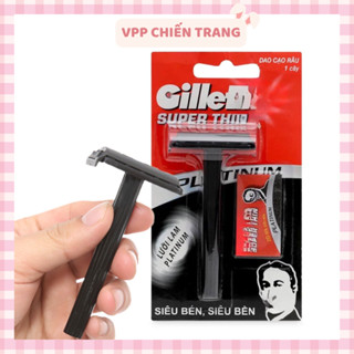 Dao cạo râu supper thin lưỡi lam sắc bén, bàn cạo grillettee cạo êm không làm xước da thay lưỡi tiện lợi