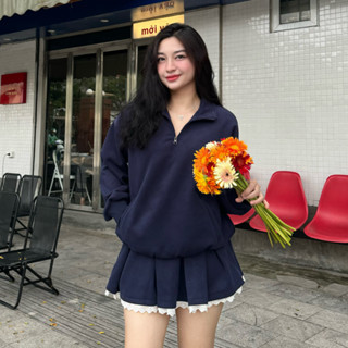 Bộ áo váy nỉ cao cấp Nina, Set đồ nữ thu đông