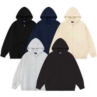 Áo khoác hoodie zip trơn basic nỉ bông siêu dày 2 lớp mũ zip form rộng oversize nam nữ unisex LOIX