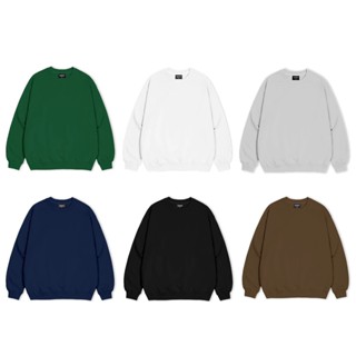 Áo sweater trơn nam nữ swt nỉ bông 350gsm form rộng dài unisex loix