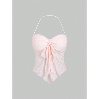 [MÃ SẴN DƯỚI MÔ TẢ] Áo Yếm Nữ Cúp Ngực Ôm Body Vải Voan Ren Thắt Nơ