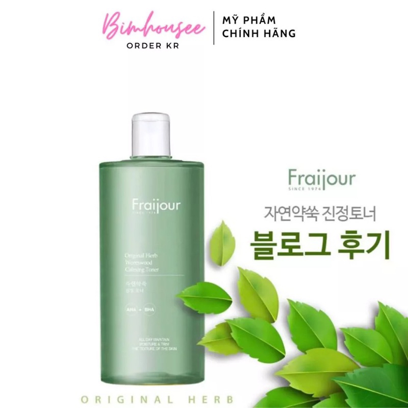500ml TONER THẢO MỘC Fraijour Original Herb Wormwood Calming Toner