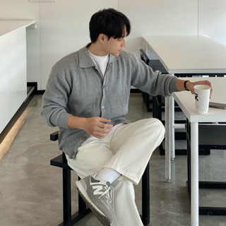 Áo khoác len cổ bẻ DaeOne - Wool Collar Knit Cardigan DaeOne - phong cách Hàn Quốc