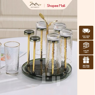  Khay Úp Cốc Chén Xoay 360 Độ Mẫu Mới Phong Cách Hiện Đại| Kệ Úp Cốc Chén Inox Mạ Vàng Không Gỉ Kết Hợp Nhựa Abfamily 