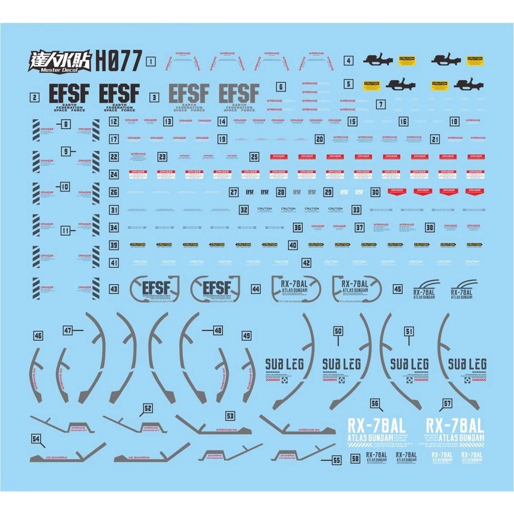 Đề can - Decal nước cho mô hình lắp ráp HG Atlas Gundam