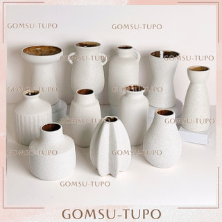  Lọ hoa gốm Rustic SAN HÔ TRẮNG SỮA size nhỡ Bình Hoa men Sôi gốm sứ Bát Tràng 