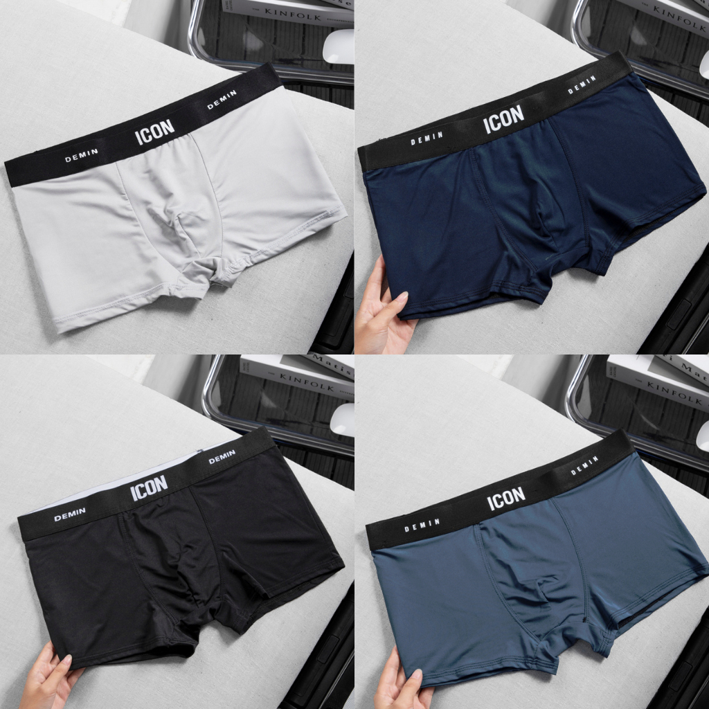 Combo 4 quần lót nam boxer thun lạnh HQ13 cao cấp co dãn 4 chiều thoáng khí QUỲNH DƯ FASHION