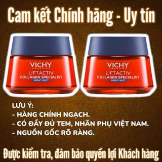  Kem Dưỡng Làm Sáng & Săn Chắc Da Ban Đêm Vichy Liftactiv Collagen Specialist Night 