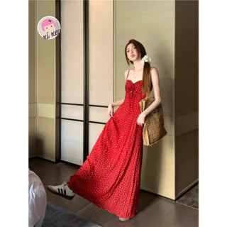 Váy 2 dây nhún ngực  hoa nhí dáng dài phong cách hàn quốc xixeoshop -V143