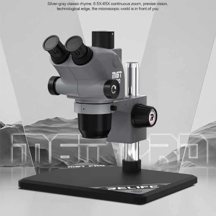 Kính hiển vi Relife M6T Pro 6.5-65X hỗ trợ 3 mắt song song