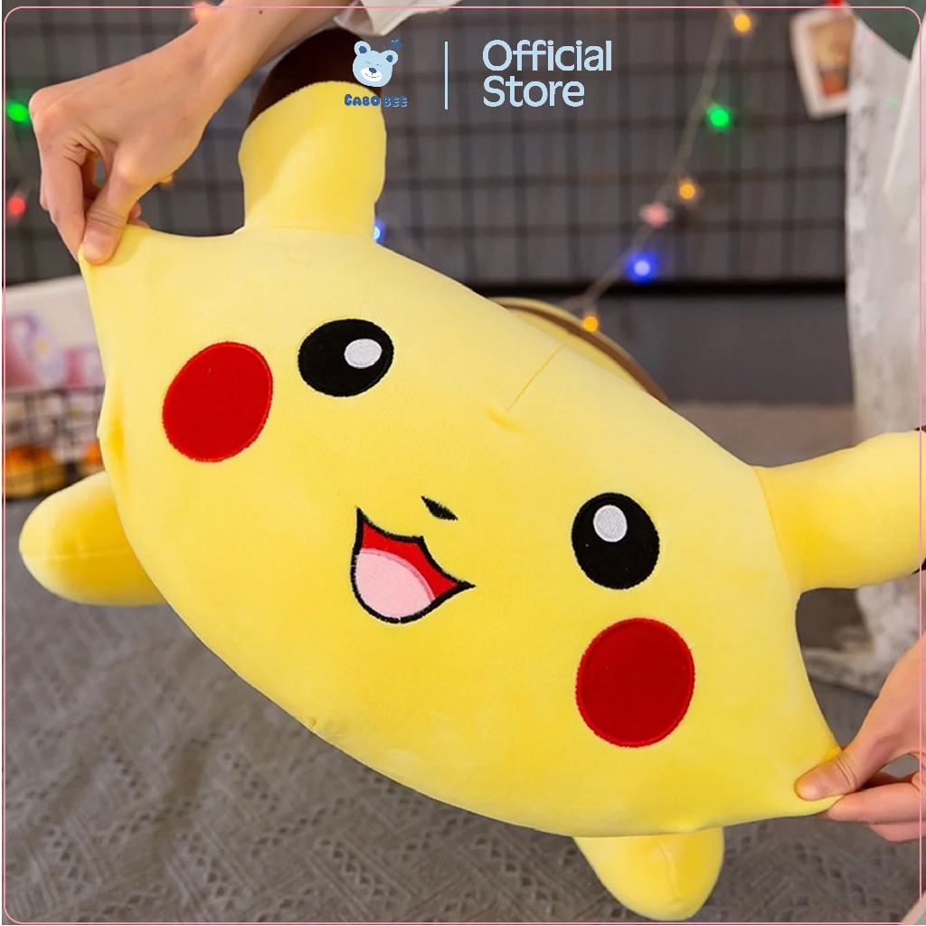 Gấu bông Pikachu -Gấu bông quà tặng Pikachu chất vải nhung mịn màng co dãn Gabobee