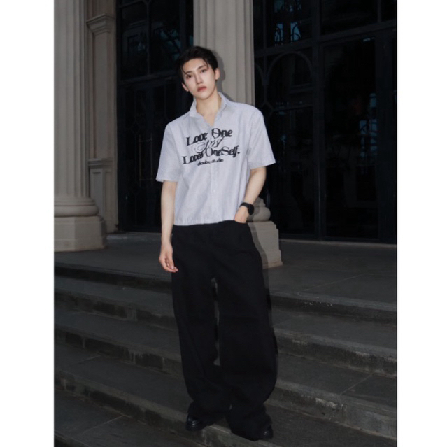 Áo sơ mi boxy Love one Doubo studio, vải oxford cotton