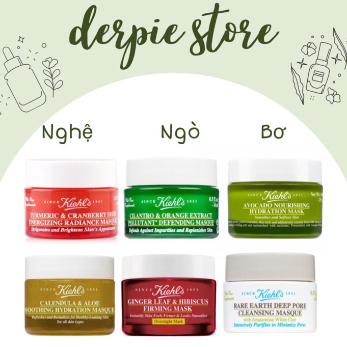 Mask mini 14ml - Mặt nạ Ki eo đất sét / hoa cúc / ngò / nghệ
