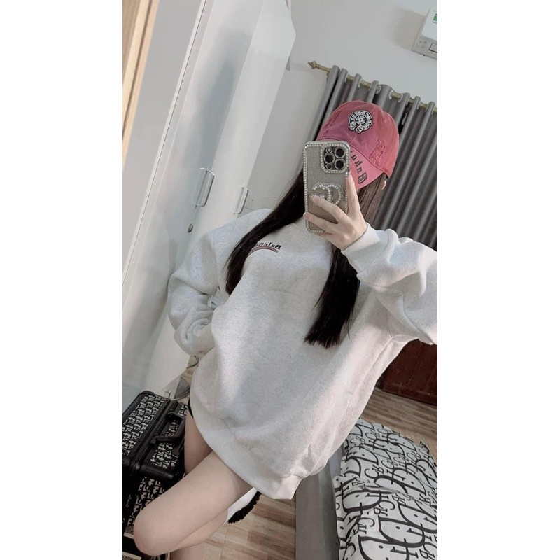 Set Bộ Nỉ Nữ TRơn, Đồ Bộ Nữ, Áo Nỉ Sweater Cổ tròn kèm Quần Dài Nỉ Jooger, Chất Nỉ Bông Cotton Cao C