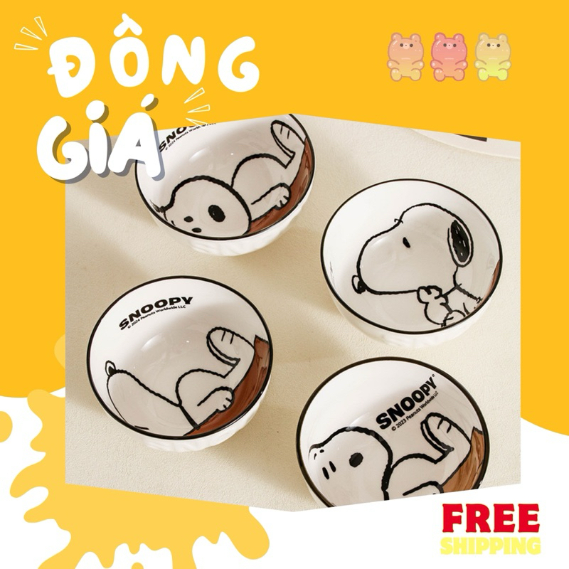 CHÉN SỨ ĂN CƠM SNOOPY CHÍNH HÃNG - HÀNG ĐỒNG GIÁ