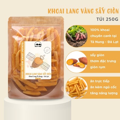 Khoai Lang Vàng Sấy Giòn DalatFarm - Túi 250 g