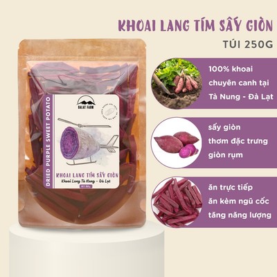 Khoai Lang Tím Sấy Giòn DalatFarm - Túi 250 g