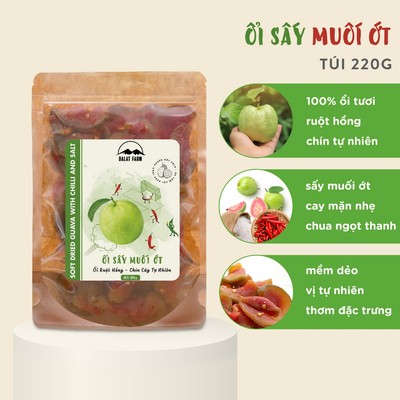 Ổi Sấy Muối Ớt DalatFarm - Túi 220 g