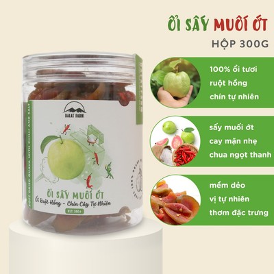 Ổi Sấy Muối Ớt DalatFarm - Hộp 300g
