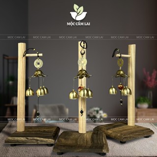  Giá Kệ Treo Chuông Gió Đế Gỗ 15x15cm Để Bàn Để Ban Thờ - Kệ Treo Phong Thủy 