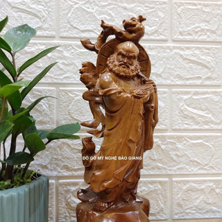 Tượng đạt ma sư tổ gỗ bách (cao 30 ngang 11 sâu 7cm)