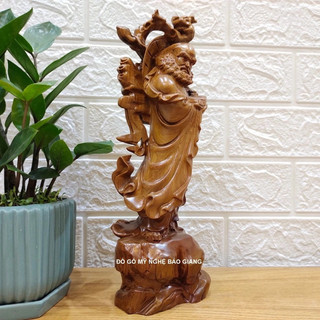 Tượng đạt ma sư tổ gỗ bách (cao 30 ngang 11 sâu 7cm)
