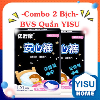 Combo 2 bịch Băng Vệ Sinh Quần YISU (40 Cái) size M-L và L-XL siêu tiết kiệm dùng một lần, giá rẻ.
