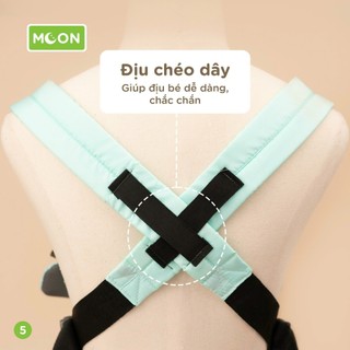 (Tặng sách vải ngộ nghĩnh cho bé)Địu Em Bé 4 Tư Thế Moon Air Mesh