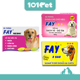 Xà Bông Cục Cho Chó Mèo Fay Trị Ve Rận Bọ Chét, Xà Bông Tắm Chó Ngăn Ngừa Rụng Lông, Xà Phòng Thú Cưng Thơm Lâu - 101Pet