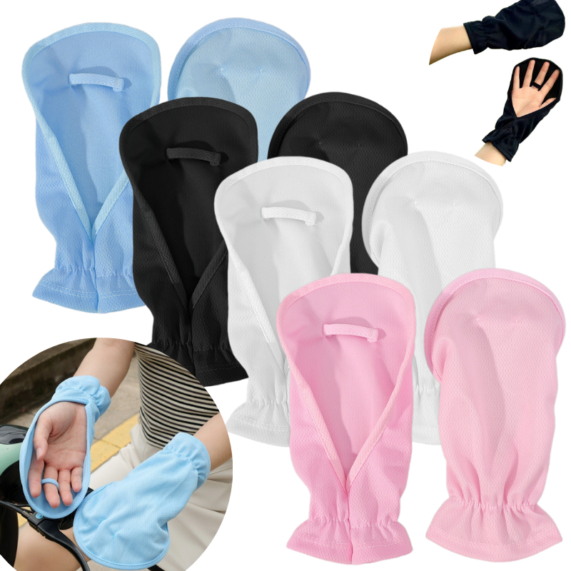 Găng Tay Chống Nắng Ice Silk - Găng Tay Mở Ngón Tay Đi Xe Đạp Ngoài Trời Mùa Hè Dành Cho Nữ