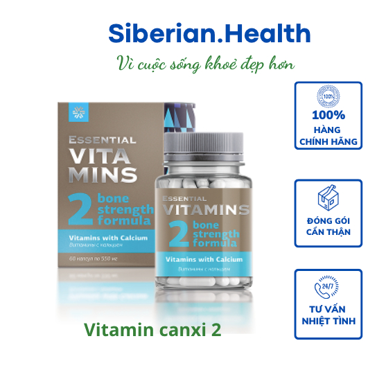 [Vitamin 2 hỗ trợ xương Date 11/2025 ] Thực phẩm Vitamins 2 Vitamins with Calcium – 60 viên/lọ