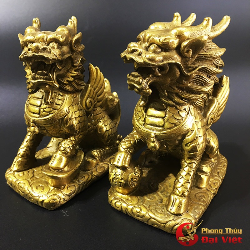 Cặp Kỳ Lân Đồng Nguyên Chất cỡ Tiểu